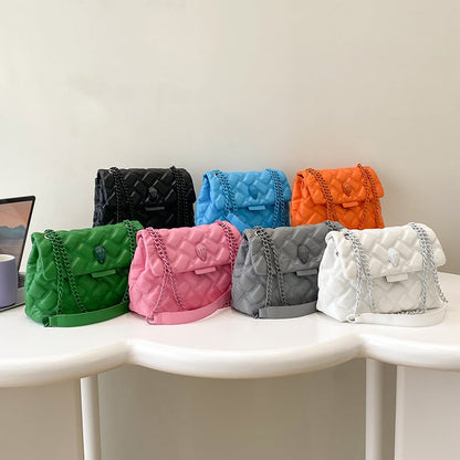 Single-shoulder crossbody bag, a versatile diamond-patterned women's bag for daily use