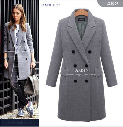 Long Woolen Women's Coat