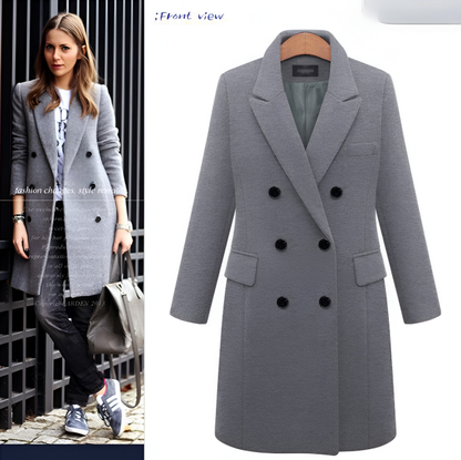 Long Woolen Women's Coat