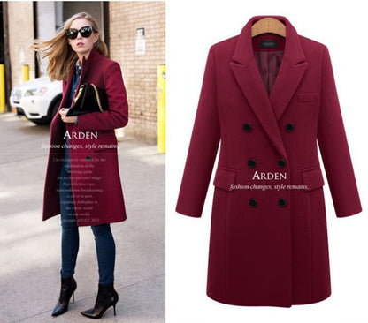 Long Woolen Women's Coat