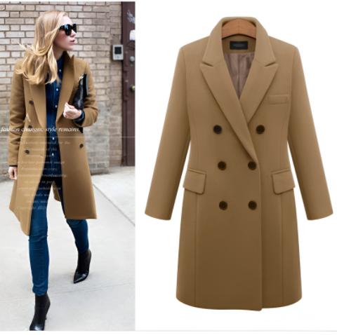 Long Woolen Women's Coat