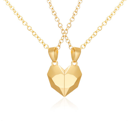 Magnetic Split Heart Couple Necklace