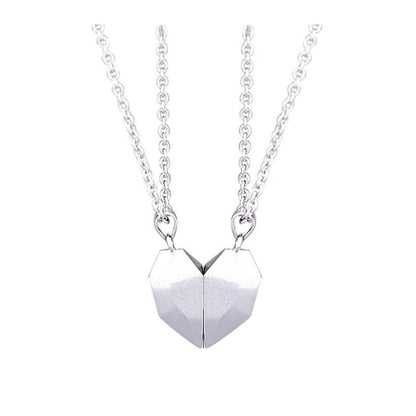 Magnetic Split Heart Couple Necklace