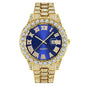 Mens Diamond Stainless Steel Quartz Watch