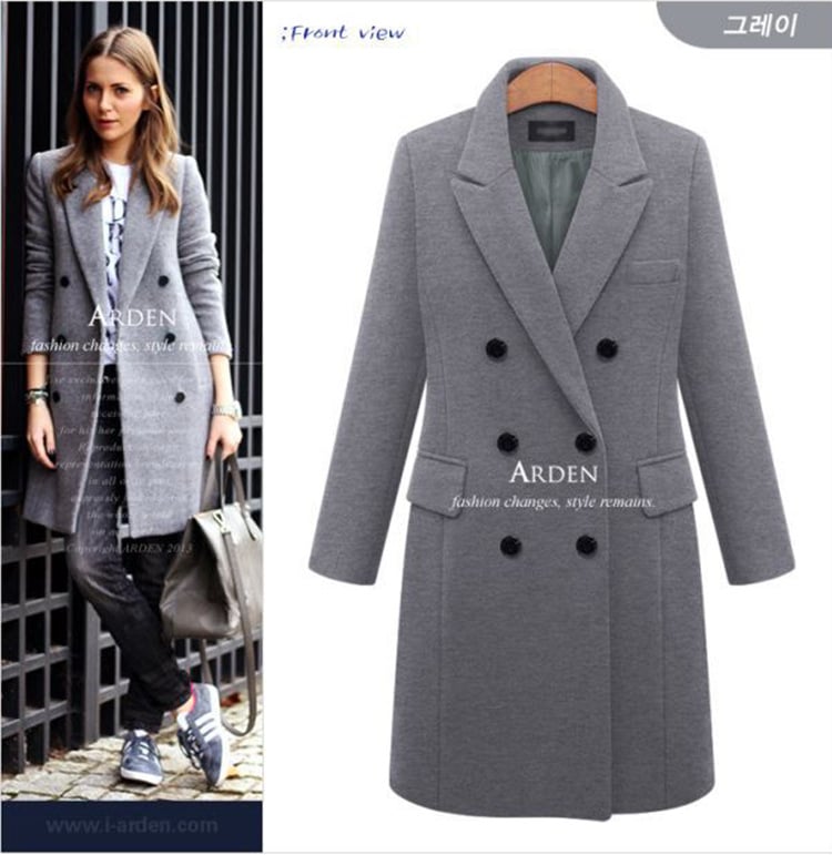 Long Woolen Women's Coat