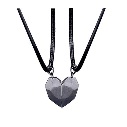 Magnetic Split Heart Couple Necklace