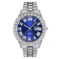 Mens Diamond Stainless Steel Quartz Watch