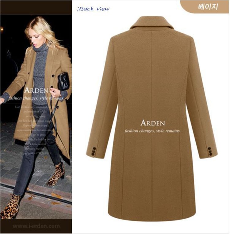 Long Woolen Women's Coat
