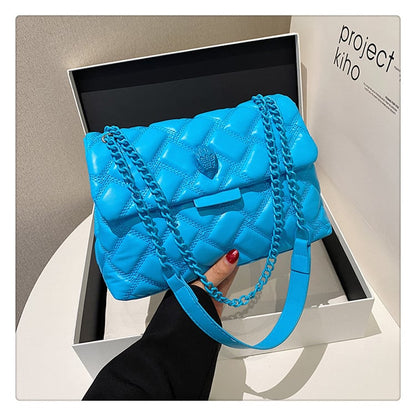 Single-shoulder crossbody bag, a versatile diamond-patterned women's bag for daily use