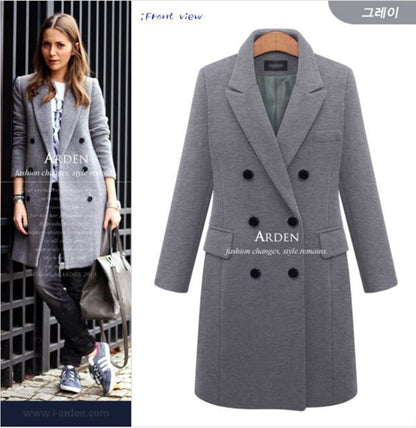 Long Woolen Women's Coat