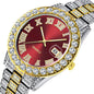 Mens Diamond Stainless Steel Quartz Watch