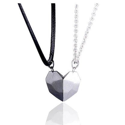 Magnetic Split Heart Couple Necklace