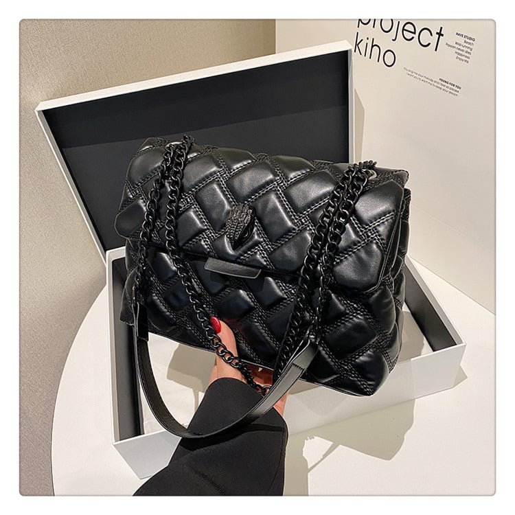 Single-shoulder crossbody bag, a versatile diamond-patterned women's bag for daily use