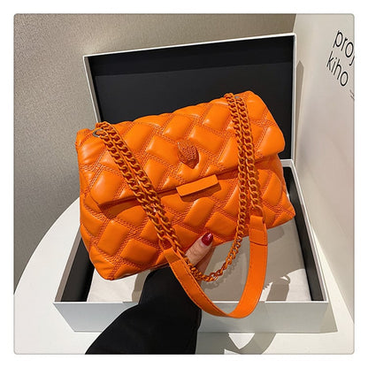 Single-shoulder crossbody bag, a versatile diamond-patterned women's bag for daily use