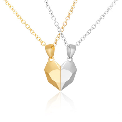 Magnetic Split Heart Couple Necklace