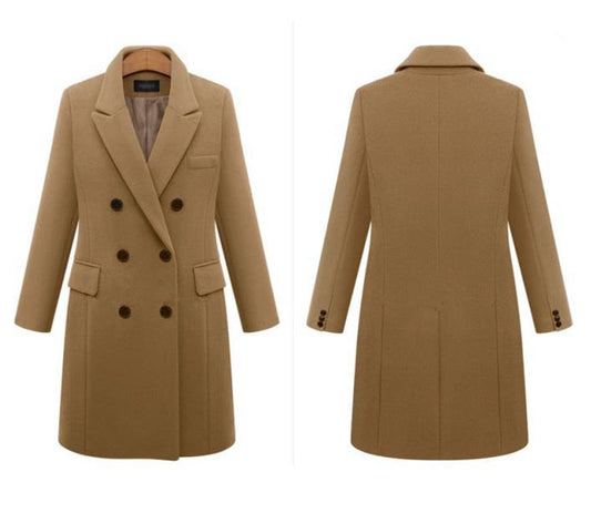 Long Woolen Women's Coat