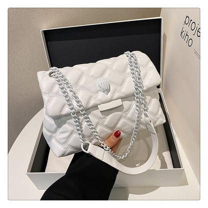 Single-shoulder crossbody bag, a versatile diamond-patterned women's bag for daily use