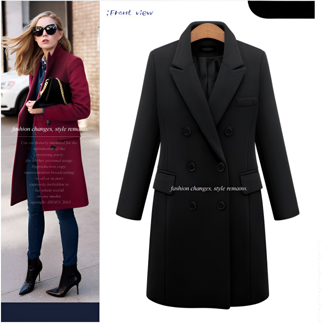 Long Woolen Women's Coat